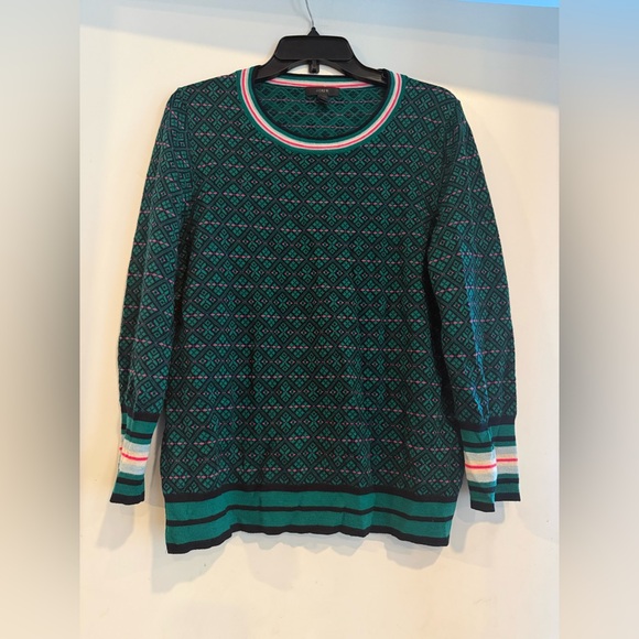 j crew tippi sweater In Festive Fair Isle Merino Wool Size XL - Picture 2 of 5